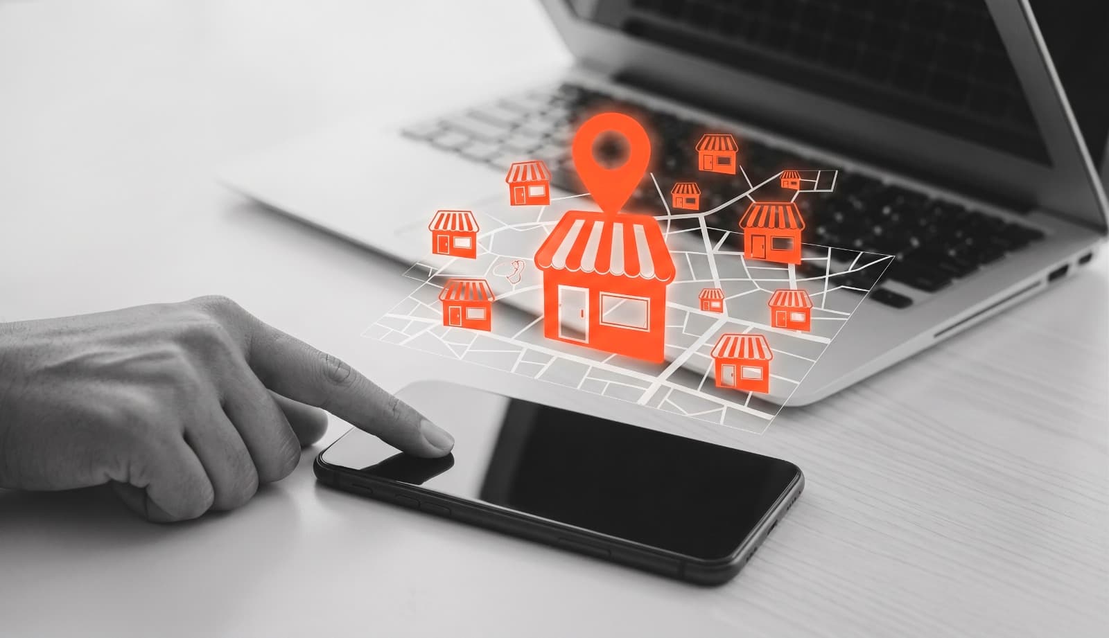 Presencia local de un negocio conectada con web y mapa